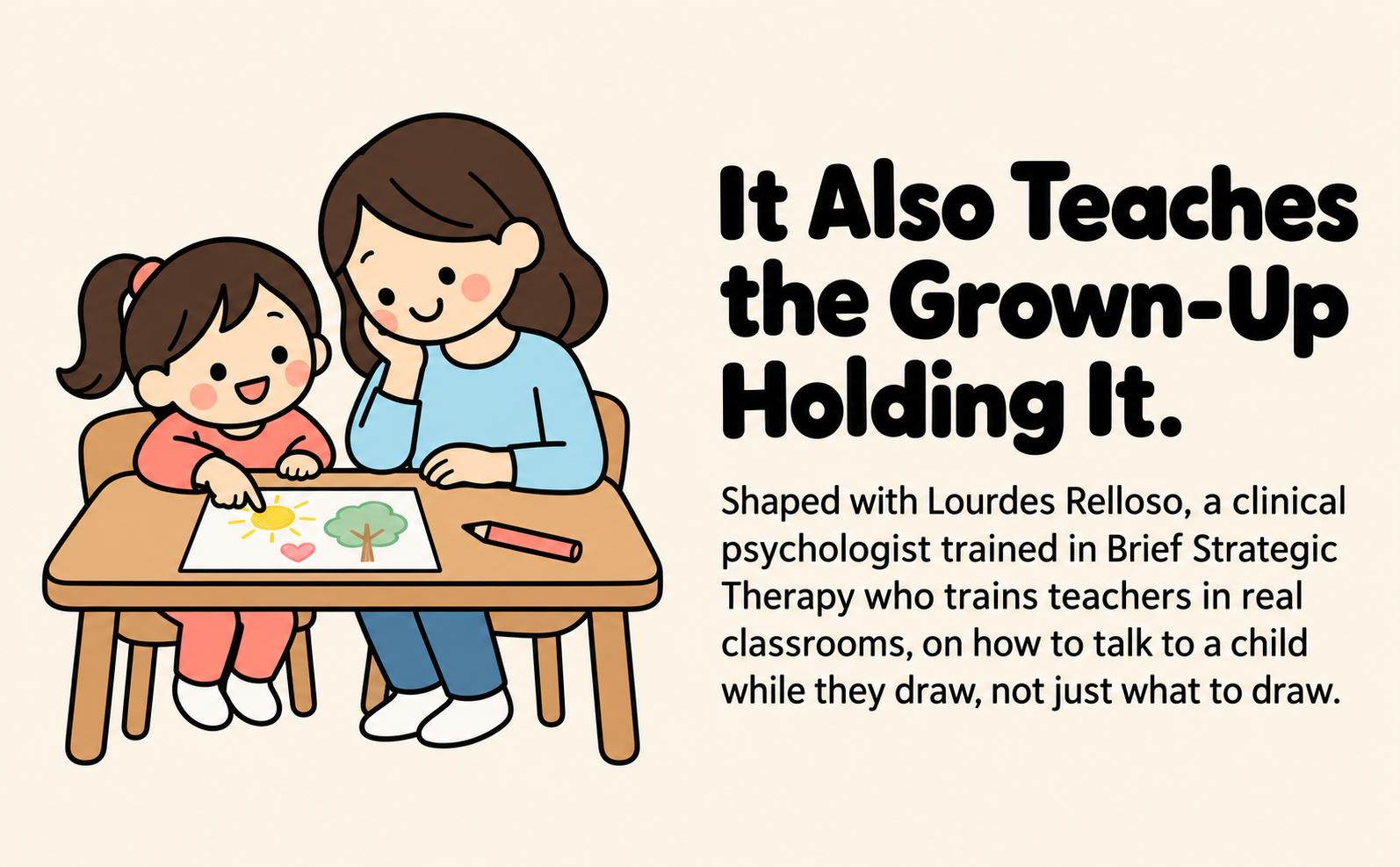 Parent and child drawing together