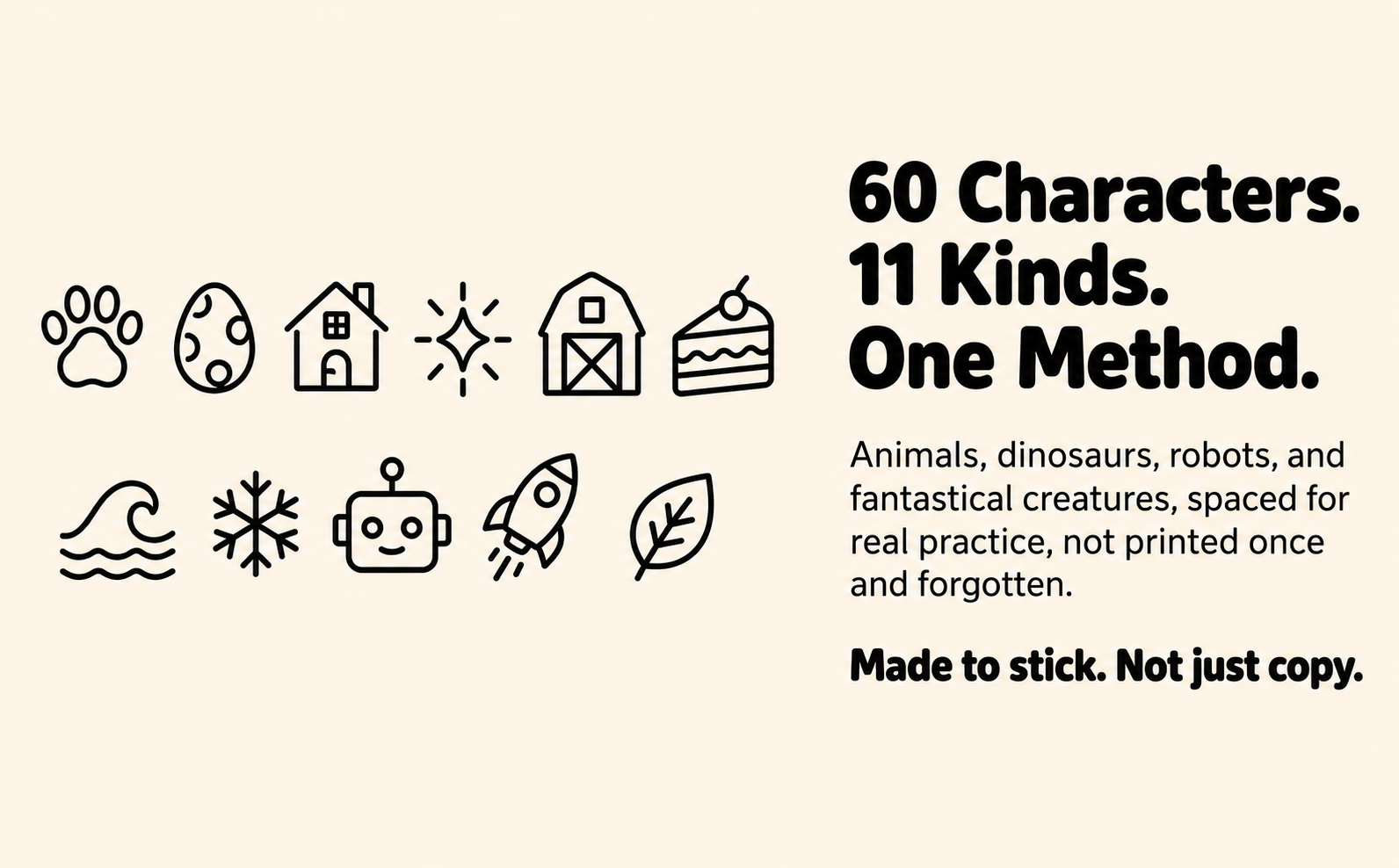 60 characters in 11 categories